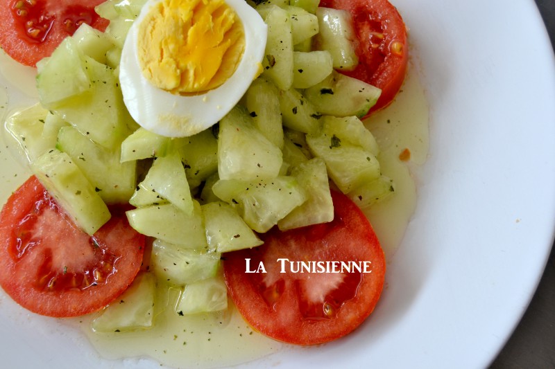 slatet faqous - salade concombre tunisienne